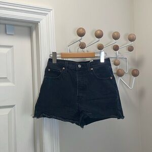 Levi's - Ribcage Shorts Denim Jeans - Black - 26